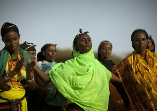 Gabra tribe women dancing, Marsabit County, Chalbi Desert, Kenya