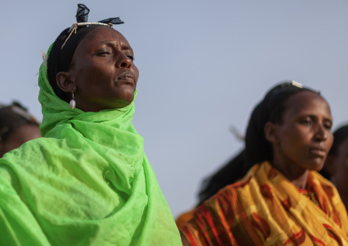 Gabra tribe women dancing, Marsabit County, Chalbi Desert, Kenya