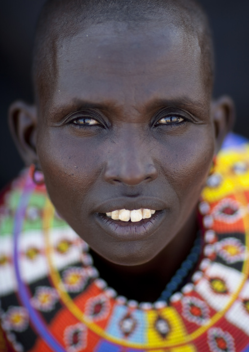 Portrait of an El Molo tribe woman, Rift Valley Province, Turkana lake, Kenya