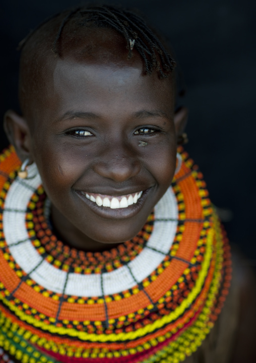 Portrait of a young Turkana tribe woman, Rift Valley Province, Turkana lake, Kenya
