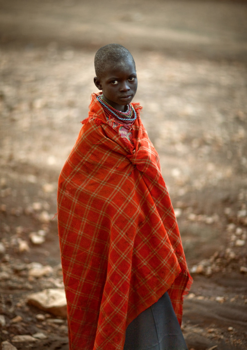 Samburu tribe girl with a blanket, Samburu County, Maralal, Kenya