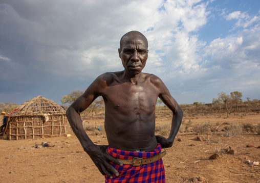 Portrait of a Pokot tribe man, Baringo County, Baringo, Kenya