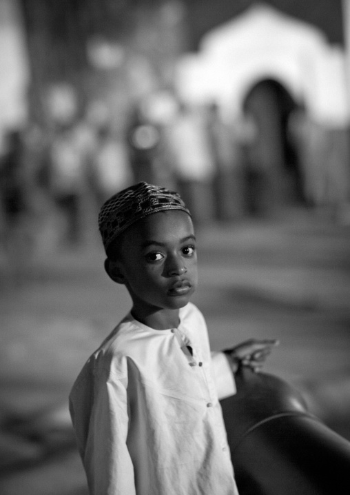 Little boy wearing kofia, Lamu County, Lamu, Kenya