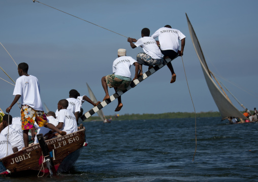 Dhow race during the Maulid festival, Lamu County, Lamu, Kenya