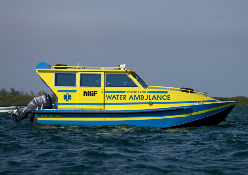 Ambulance boat in the port, Lamu County, Lamu, Kenya