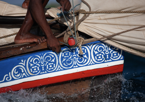 Dhow wooden decoration, Lamu County, Lamu, Kenya