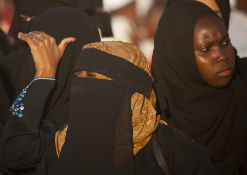 Muslim wome during Maulid festival, Lamu County, Lamu, Kenya