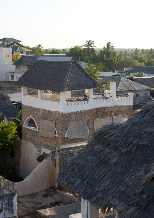 High angle view of the old town with stone townhouses, Lamu County, Lamu, Kenya