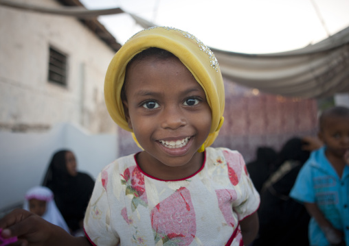 Portrait of a smiling swahili girl, Lamu County, Lamu, Kenya