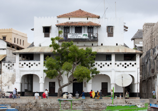 Old town waterfront with stone townhouses, Lamu County, Lamu, Kenya