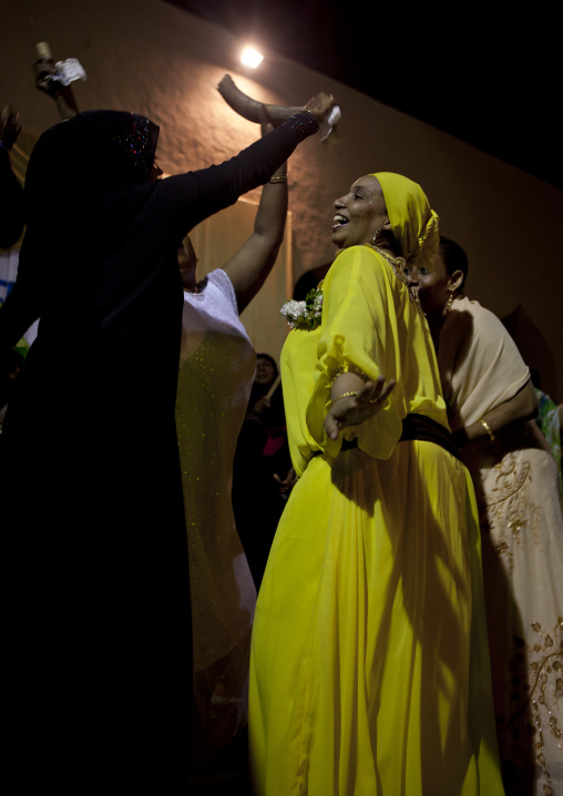 Women dancing during Maulid festival, Lamu County, Lamu, Kenya