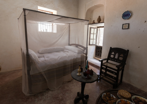 Traditional bedroom in a swhaili house, Lamu County, Lamu, Kenya