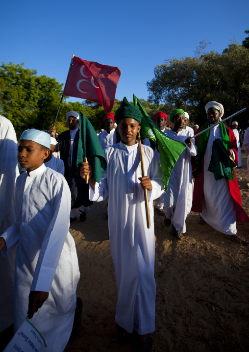 Muslim people celebrating the Maulid festival, Lamu County, Lamu, Kenya