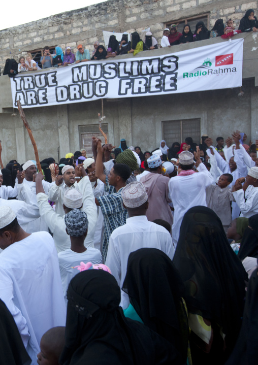 Muslim people celebrating the Maulid festival, Lamu County, Lamu, Kenya