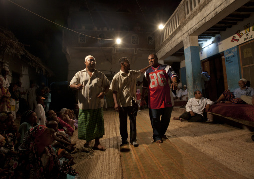 Muslim men during Maulid festival, Lamu County, Lamu, Kenya