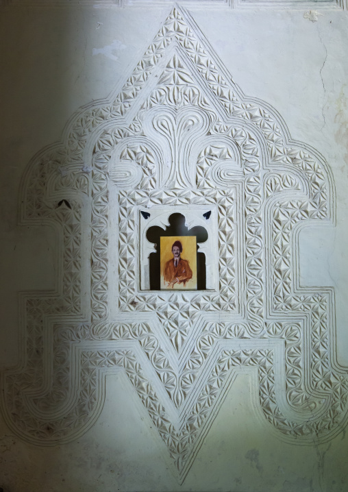 Carved plasterwork in a swhahili house, Lamu County, Lamu, Kenya