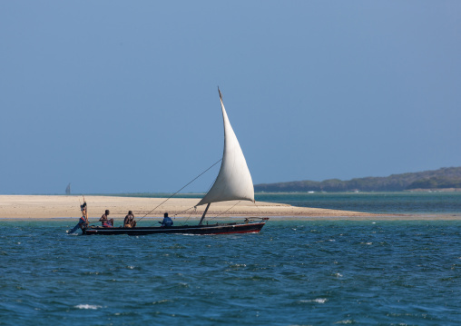 Dhow sailing along the coast, Lamu County, Lamu, Kenya