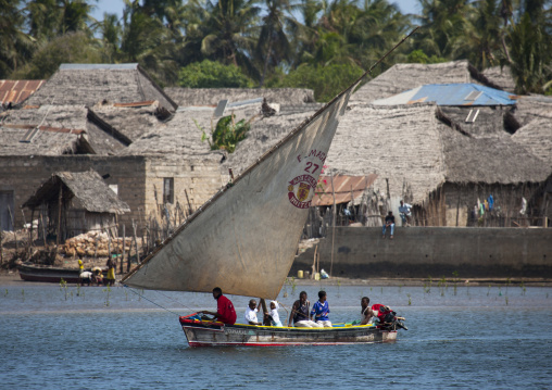 Dhow sailing along the coast, Lamu County, Lamu, Kenya