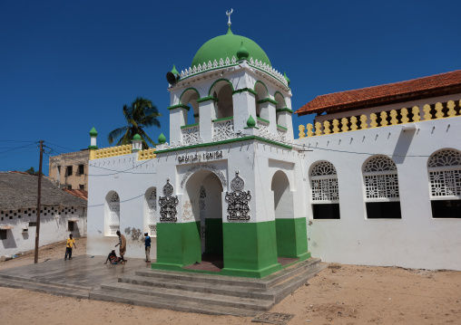 Mosque with a green dome, Lamu County, Lamu, Kenya