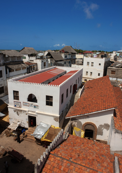 High angle view of the old town with stone townhouses, Lamu County, Lamu, Kenya