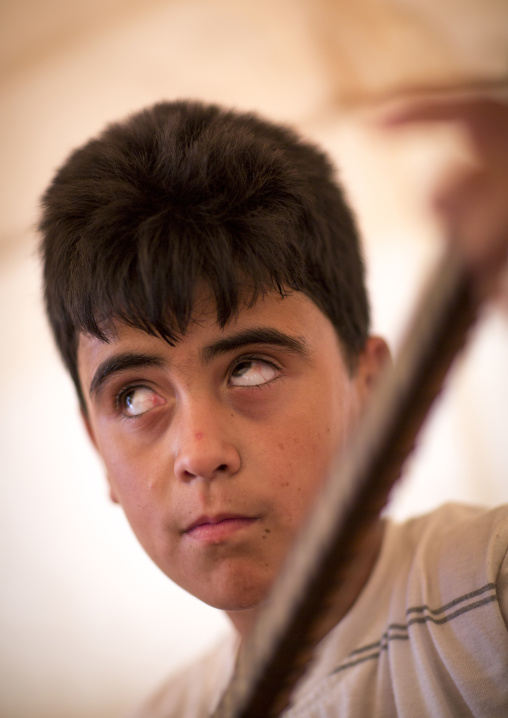 Dylan, A Blind Syrian Refugee Playing Saz, Erbil, Kurdistan, Iraq