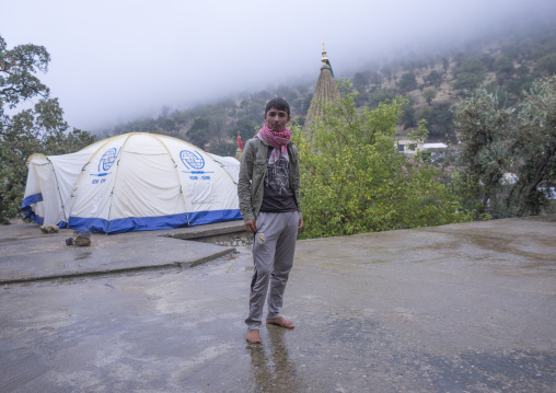 Yezedi Refugee Teenager Displaced  From Sinjar Living In Lalesh Temple, Kurdistan, Iraq