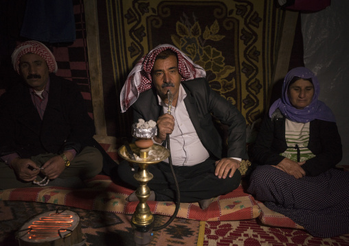 Yezedi Refugee From Sinjar Smoking, Duhok, Kurdistan, Iraq