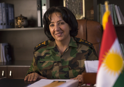 Colonel Nahida Ahmad Rashid In Her Office, Sulaymaniyah, Kurdistan, Iraq
