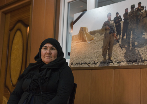 Nasrin Hamalaw With A Picture Of Her Dead Daughter, Peshmerga Captain Rangin Yousuf, Sulaymaniyah, Kurdistan, Iraq