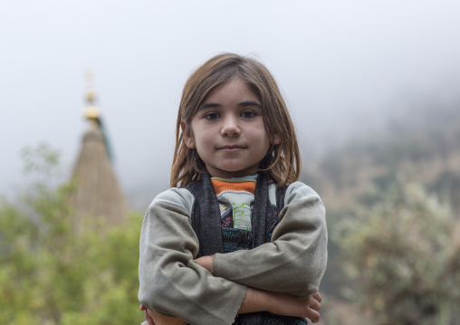 Yezidi Refugee Gilr Displaced From Sinjar Living In Lalesh Temple, Kurdistan, Iraq
