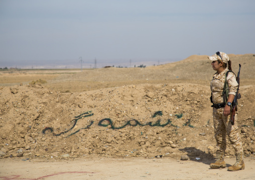 Peshmerga Woman Of The 2Nd Battalion On The Fronline, Taza, Kurdistan, Iraq
