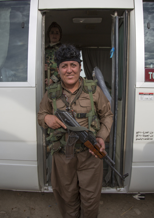 Peshmerga Woman Of The 2Nd Battalion On The Frontline, Taza, Kurdistan, Iraq
