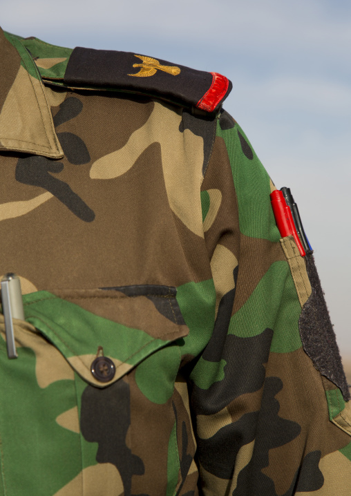 Iraqi Soldier Uniform On The Frontline, Kirkuk, Kurdistan, Iraq