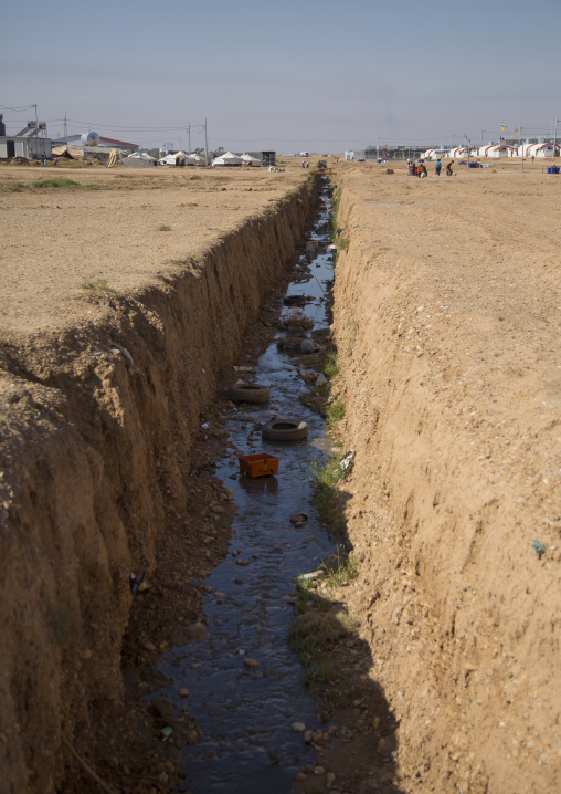 Qushtapa Refugee Camp Sewage, Erbil, Kurdistan, Iraq