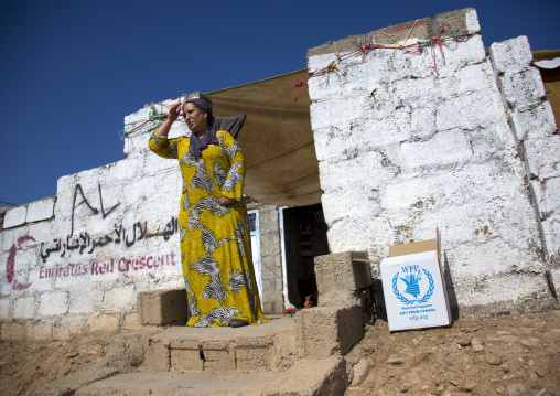 Woman In Front Of Her House, Qushtapa Refugee Camp, Erbil, Kurdistan, Iraq