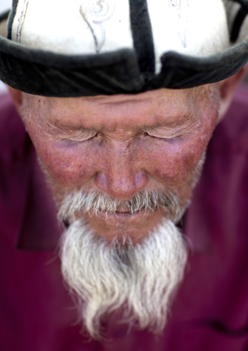 Old Bearded Man With Kalpak Hat, Kochkor, Kyrgyzstan