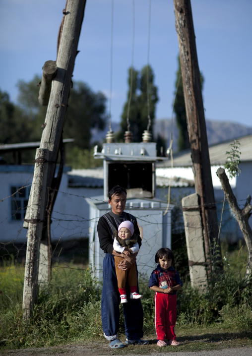 Father With His Two Children, Bishkek, Kyrgyzstan
