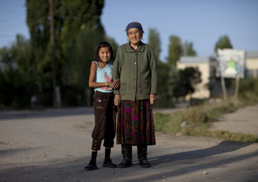 Girl With Her Grandmother, Kochkor, Kyrgyzstan