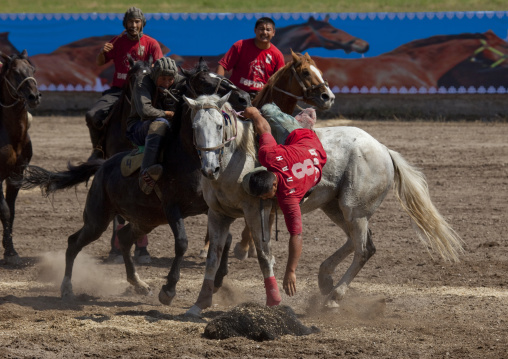 Men Competing In A Horse Game For National Day, Bishkek, Kyrgyzstan