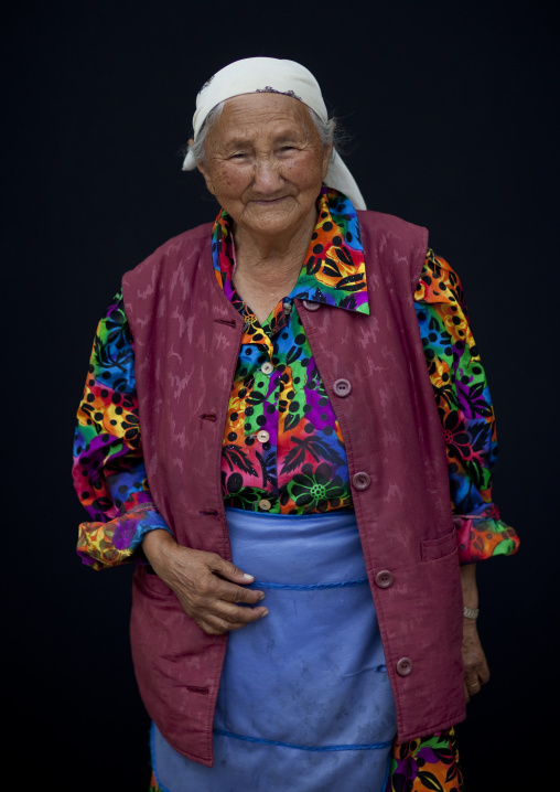 Old Woman With Headscarf, Bishkek, Kyrgyzstan