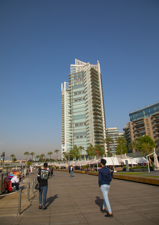 Luxury residential buildings on the corniche, Beirut Governorate, Beirut, Lebanon