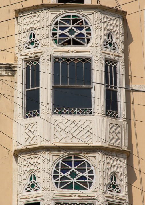 Traditional mashrabiya of an old building, North Governorate, Tripoli, Lebanon