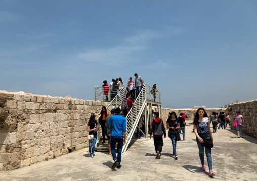 Lebanese students visiting the citadel of Raymond de Saint-Gilles, North Governorate, Tripoli, Lebanon