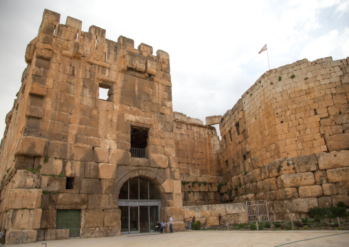 Entrance of the antique ruins at the archeological site, Beqaa Governorate, Baalbek, Lebanon