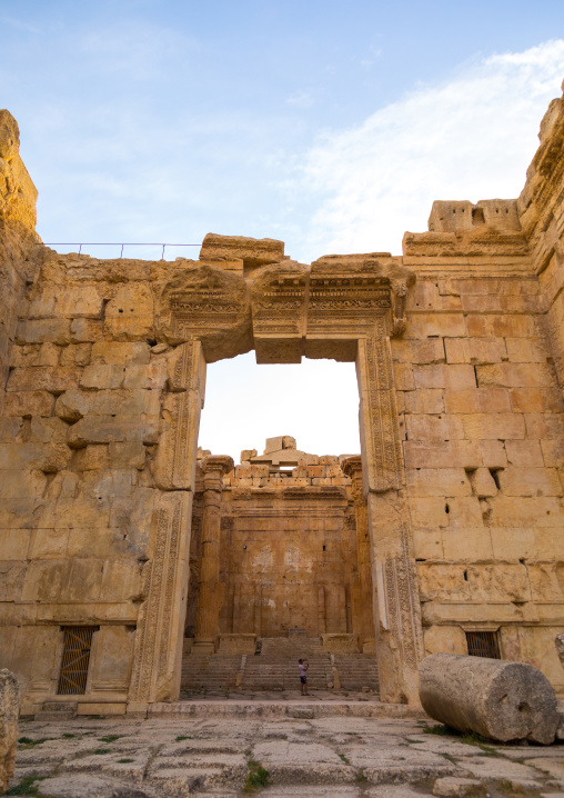 Inside the temple of Bacchus in the archaeological site, Beqaa Governorate, Baalbek, Lebanon