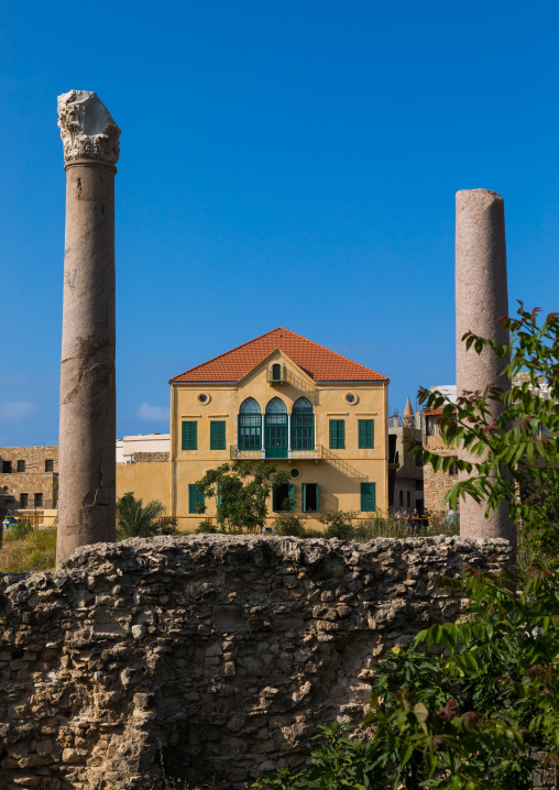 Old house with columns ruins, South Governorate, Tyre, Lebanon