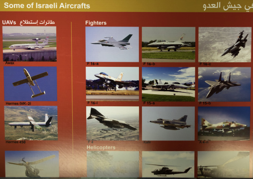 Israeli jets in the war museum operated by Hezbollah called the tourist landmark of the resistance or museum for resistance tourism, South Governorate, Mleeta, Lebanon