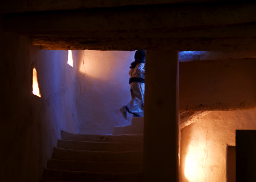 Roofed alley and stairs in the old town, Tripolitania, Ghadames, Libya