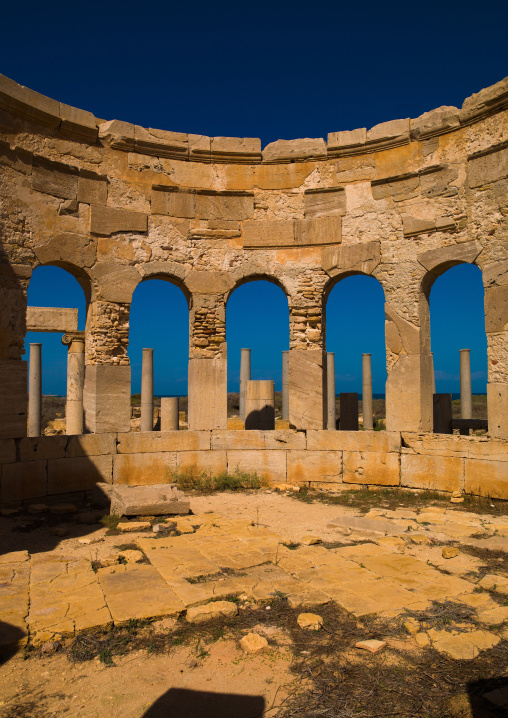 Market place in leptis magna, Tripolitania, Khoms, Libya