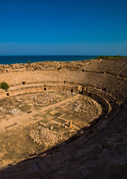 Amphitheatre in  leptis magna, Tripolitania, Khoms, Libya